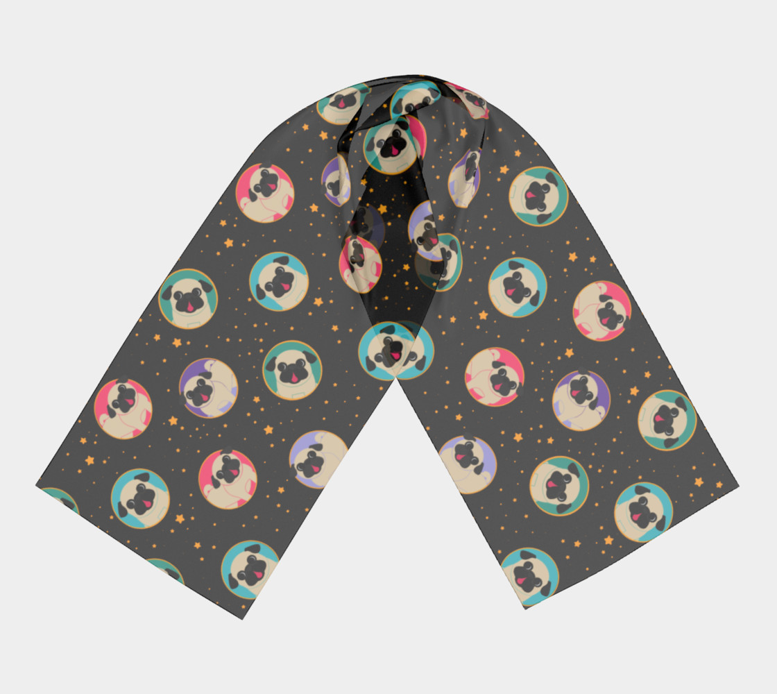 Aperçu de Pugs In Circles & Stars Long Scarf #3