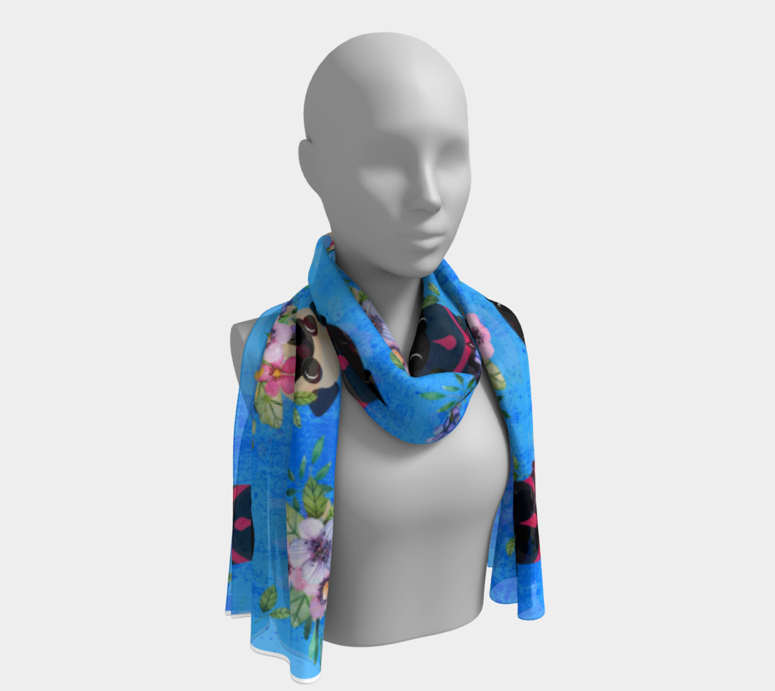 Aperçu de Pugs In Flowers Long Scarf #1