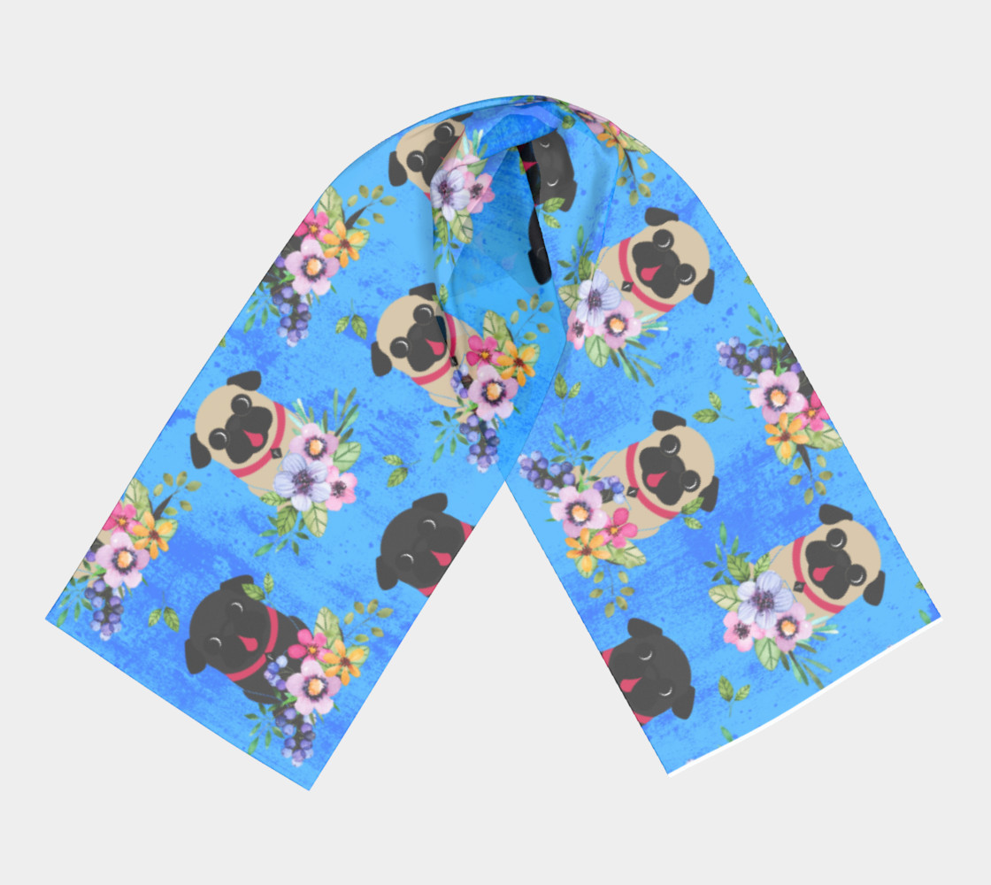 Aperçu de Pugs In Flowers Long Scarf #3