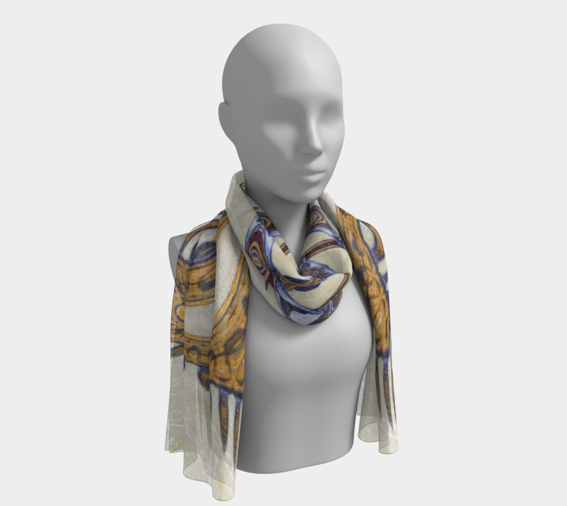 Yoga Woman Victory Symbol Print Scarf (w/lux-surface look.) thumbnail #2