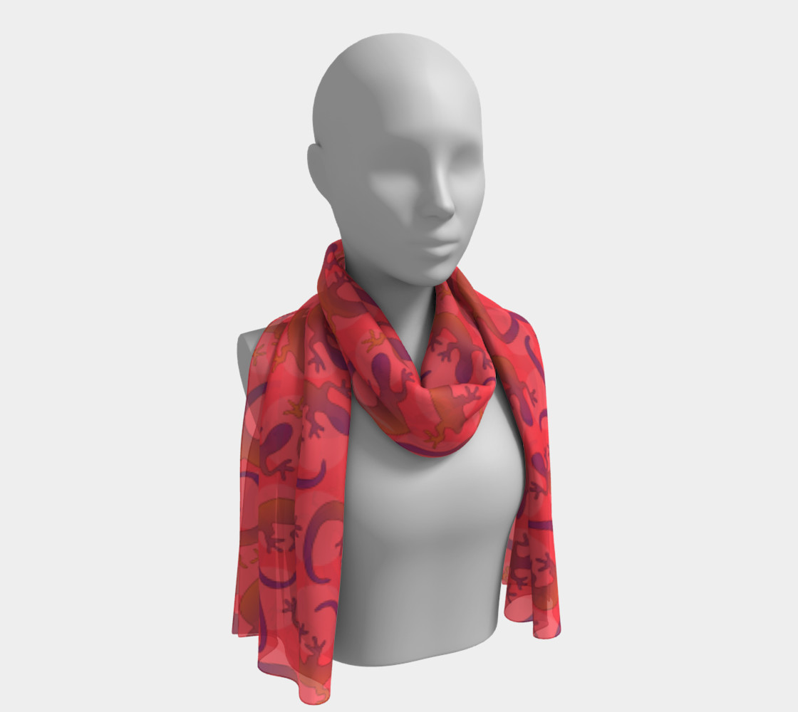 Lizards on Coral Long Scarf 190105 3D preview