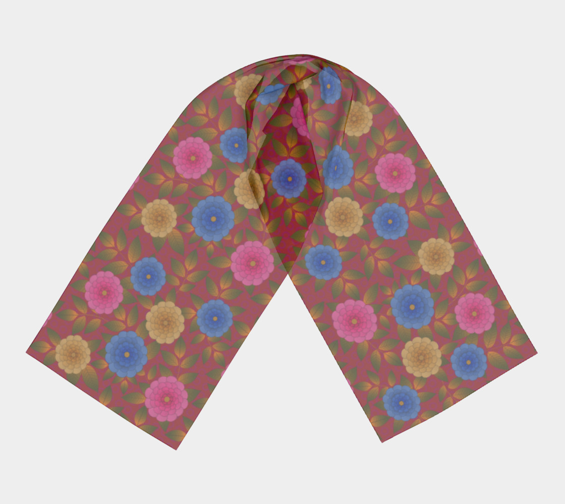 Oval Flowers on Red Long S 181230 preview #3