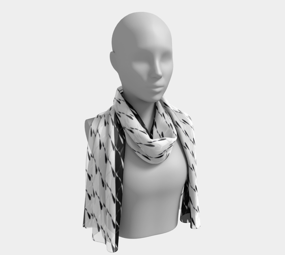 WOB Mirrored Squiggles Long Scarf 3D preview