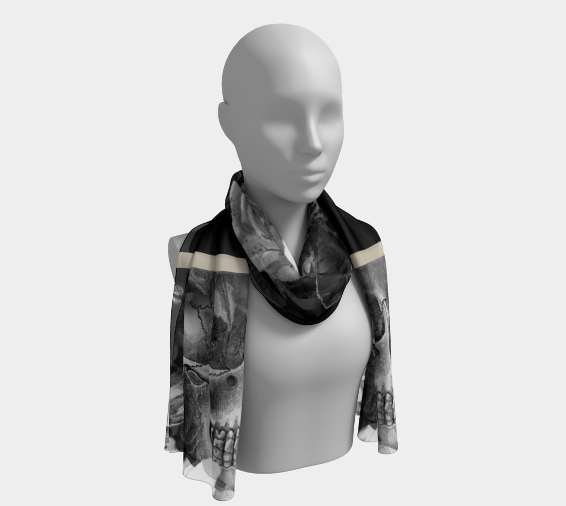 Skull Floral Long Scarf preview #1