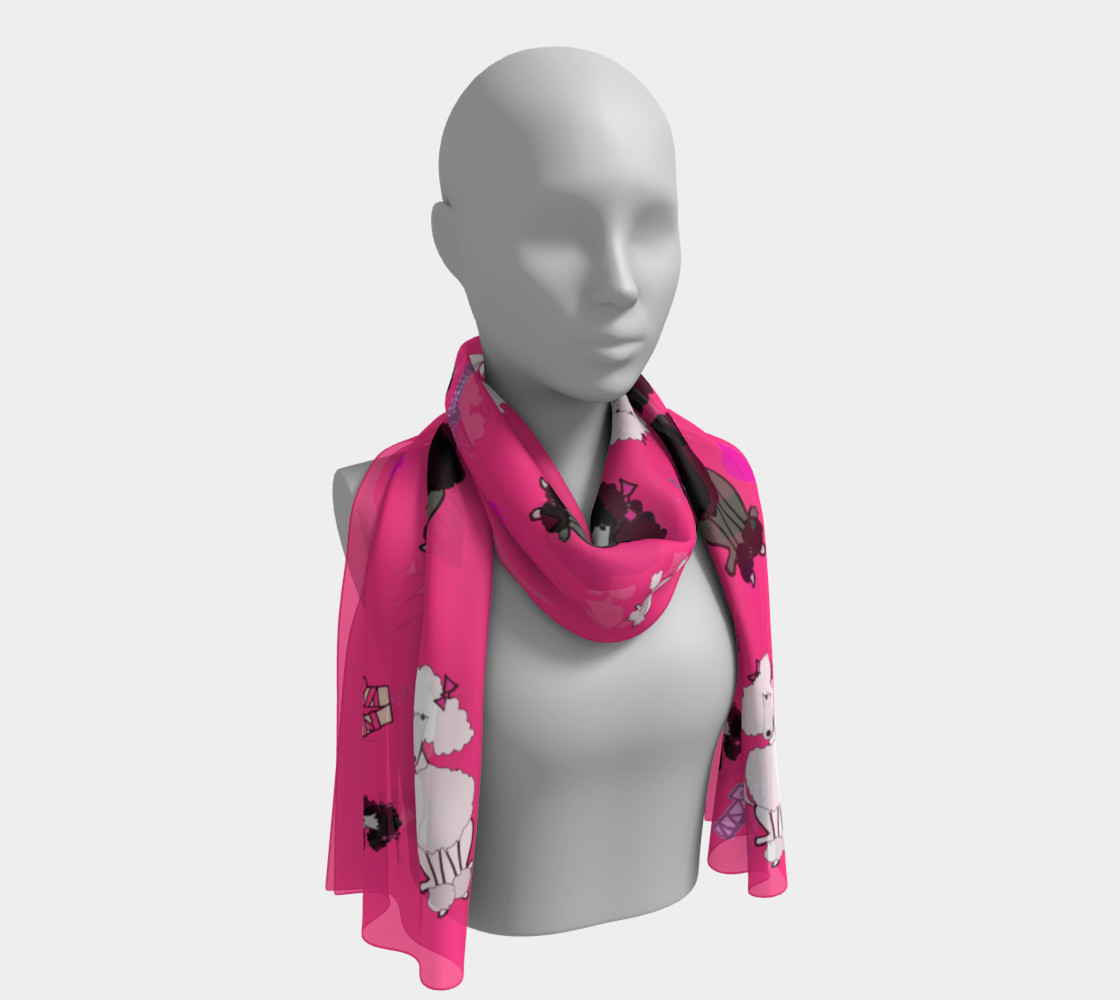 morlan scarf in fushia poodles 3D preview