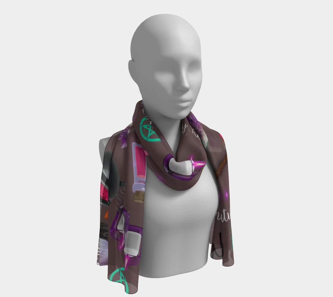 WK #ModernWitchLife Taupe Print Long Scarf preview #1
