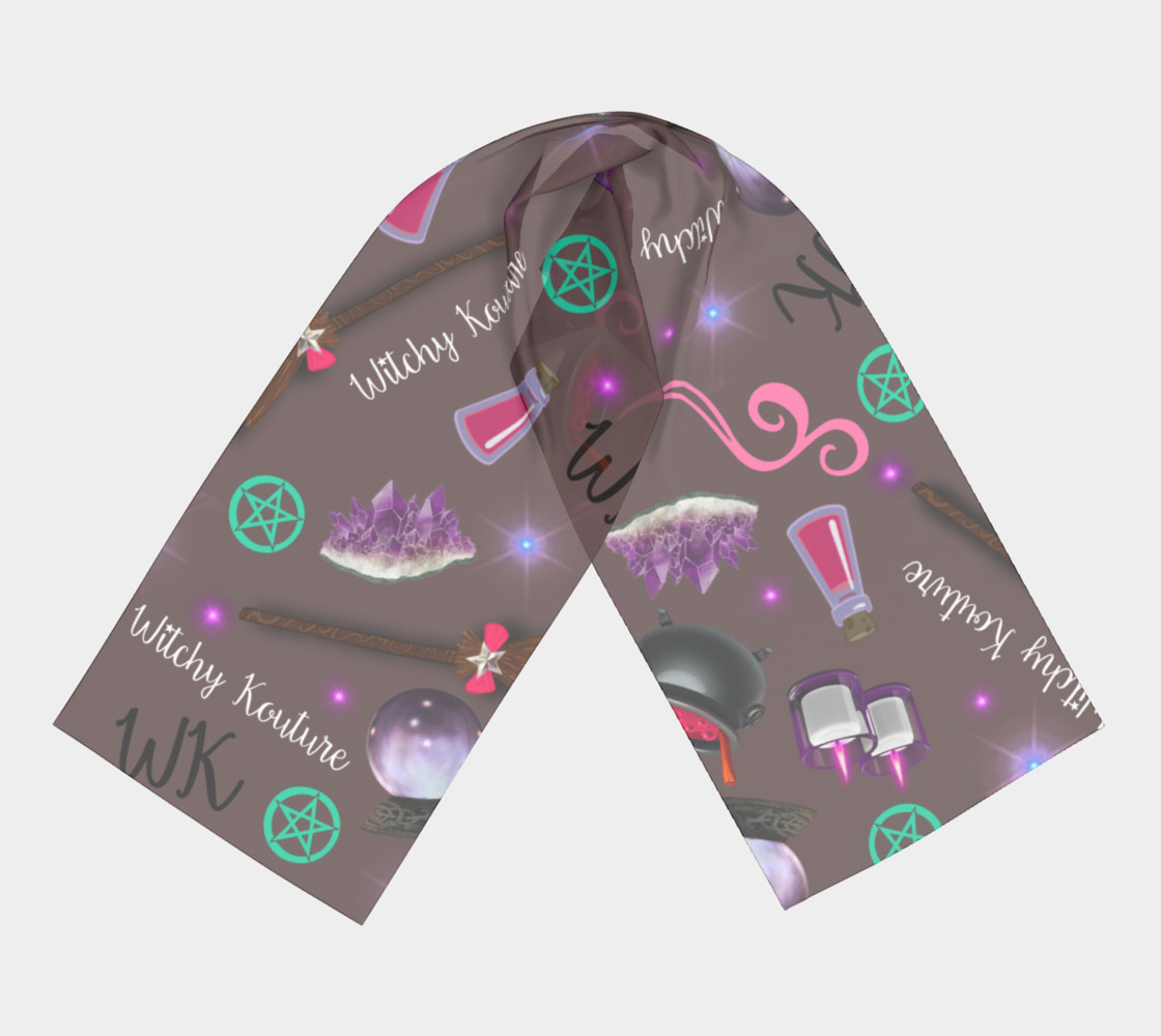 WK #ModernWitchLife Taupe Print Long Scarf preview #3