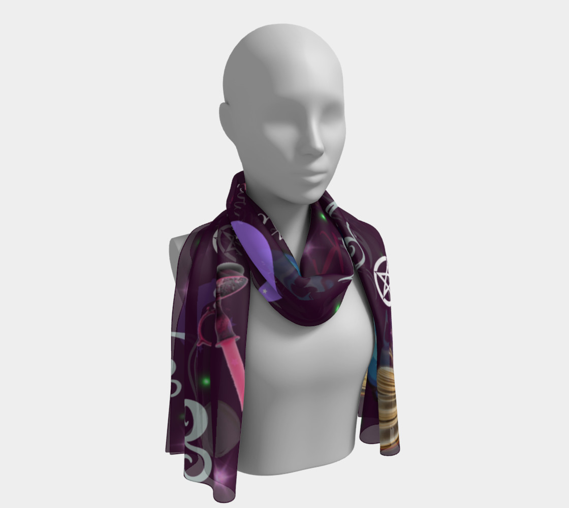 WK #ModernWitchLife Purple Print Long Scarf preview #1