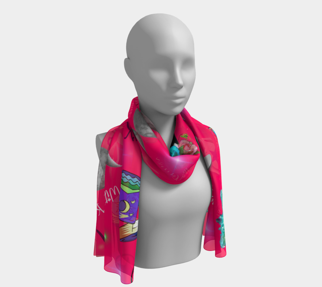 WK #ModernWitchLife Pink Print Long Scarf preview #1