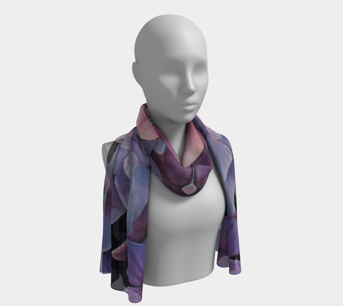 hydrangea flower blossom painting scarf preview #1