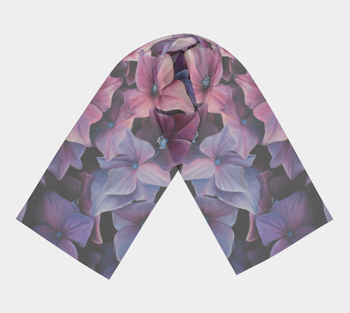 hydrangea flower blossom painting scarf preview #3