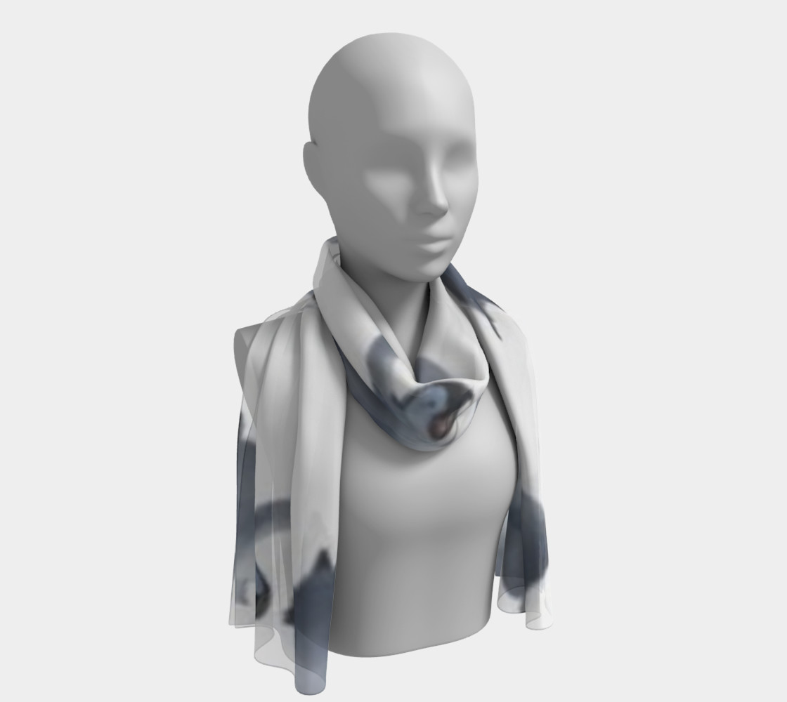 Baby penguins on silk scarf. preview #1
