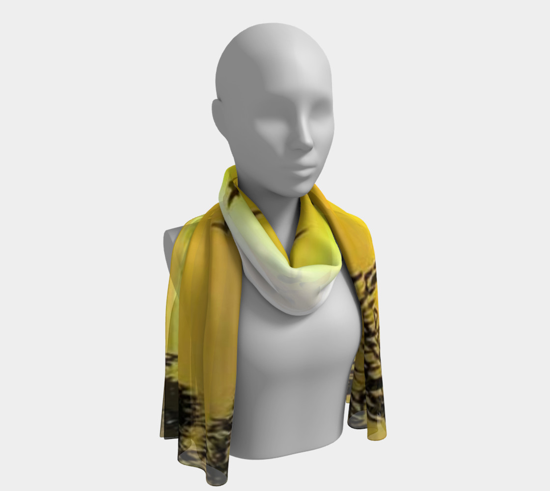 Sundown birdies on silk scarf. preview #1