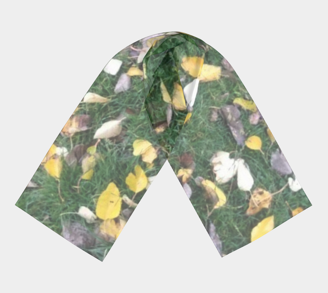 Falling dry leaves on green grasses. preview #3