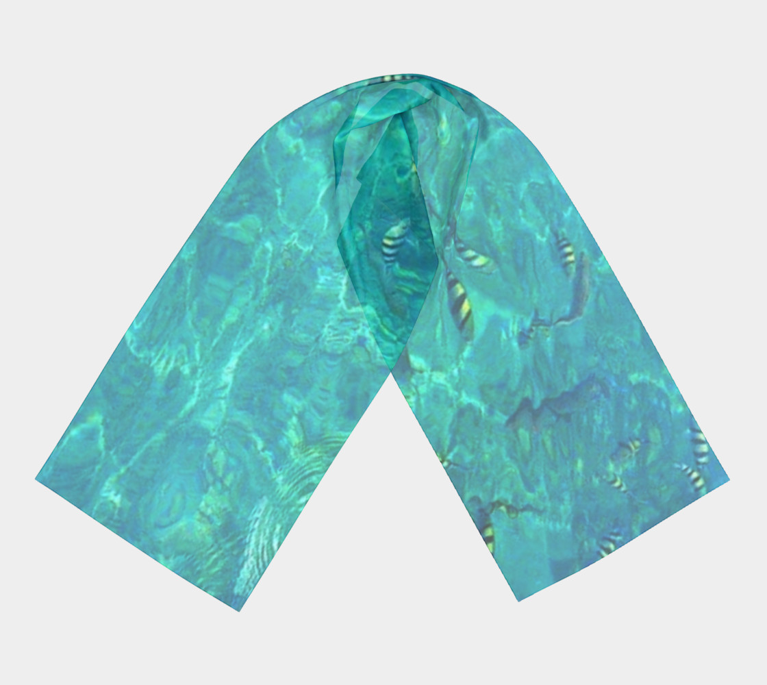 Blue aquatic marine, long scarf. preview #3