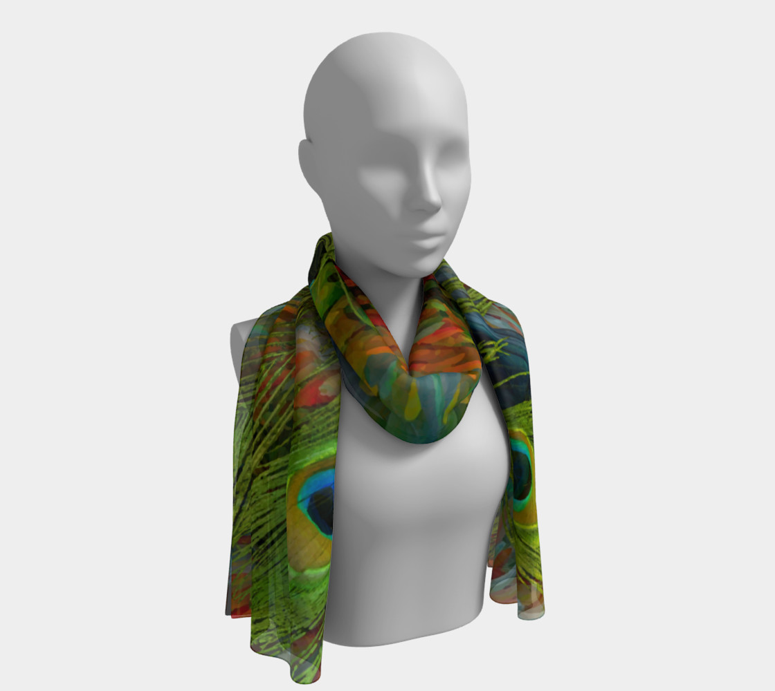 Aperçu de Nicobar-Peacock Fantasy Long Scarf #1