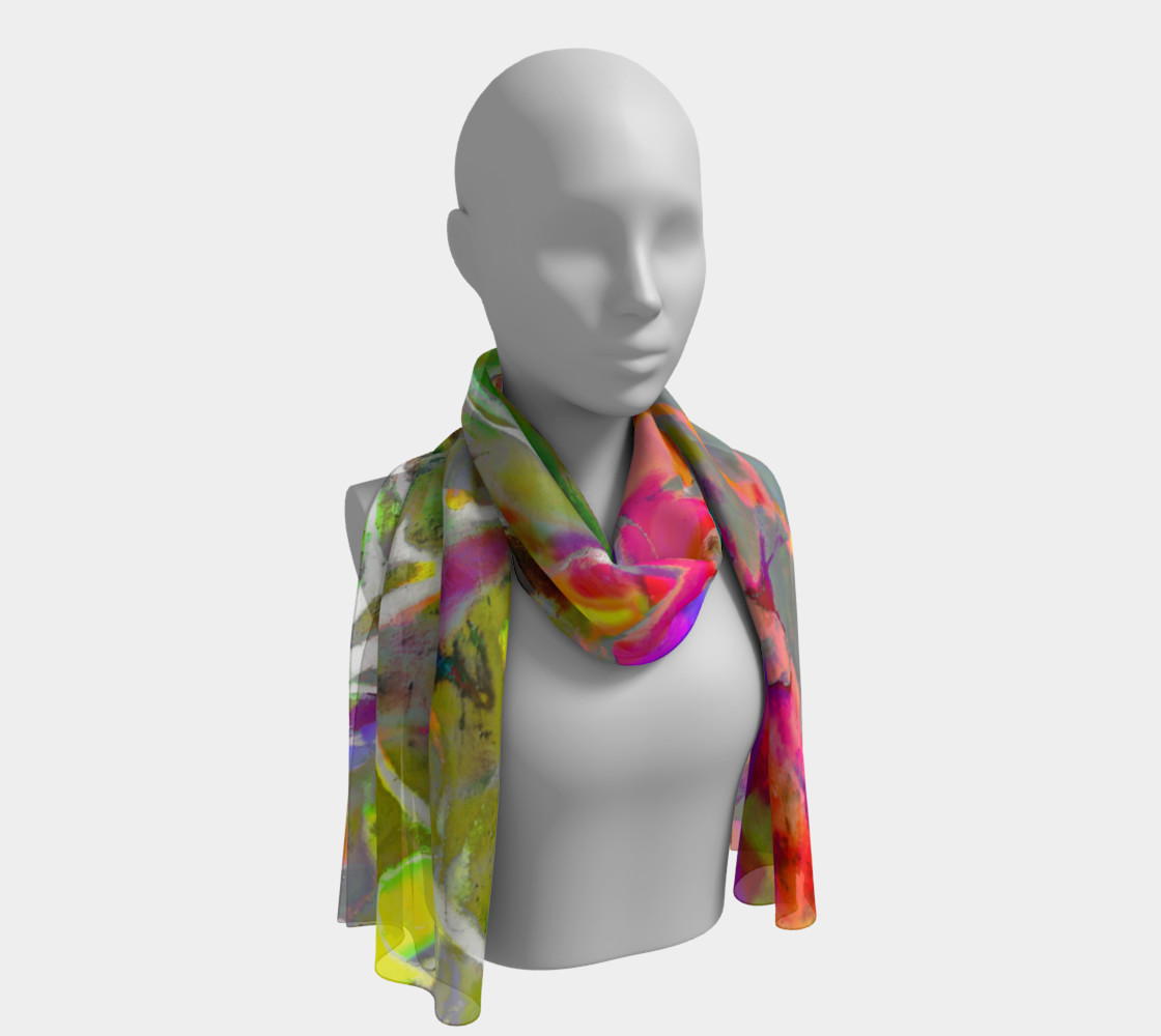 Floral Branch Multi 16" x 72" Long Scarf 3D preview