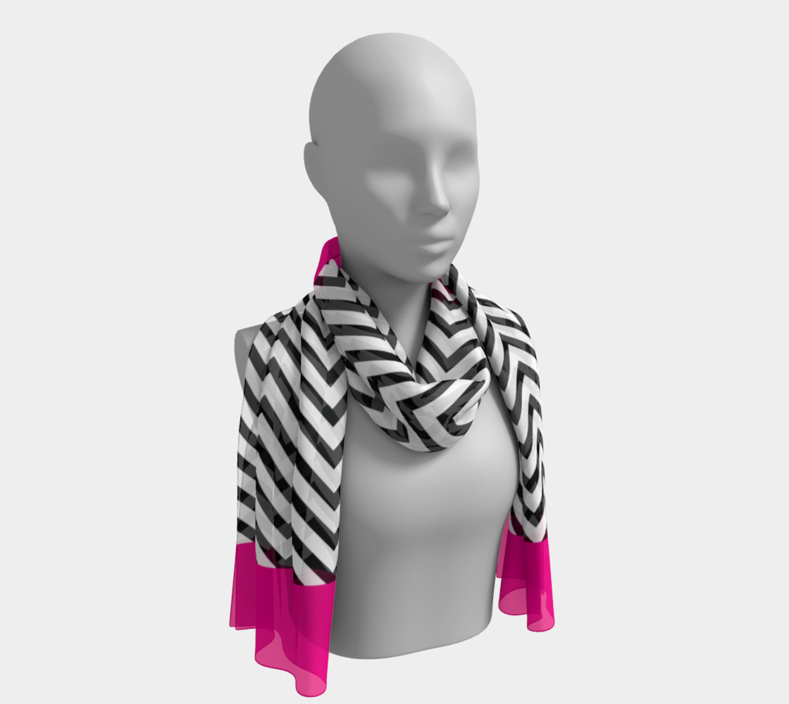 Chevron Chic Hot Pink, Black and White preview #1