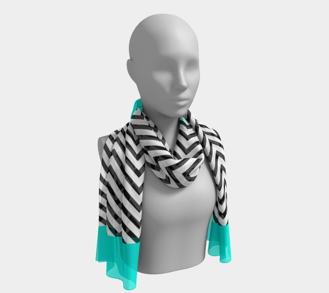Chevrons Aqua, Black and White preview #1
