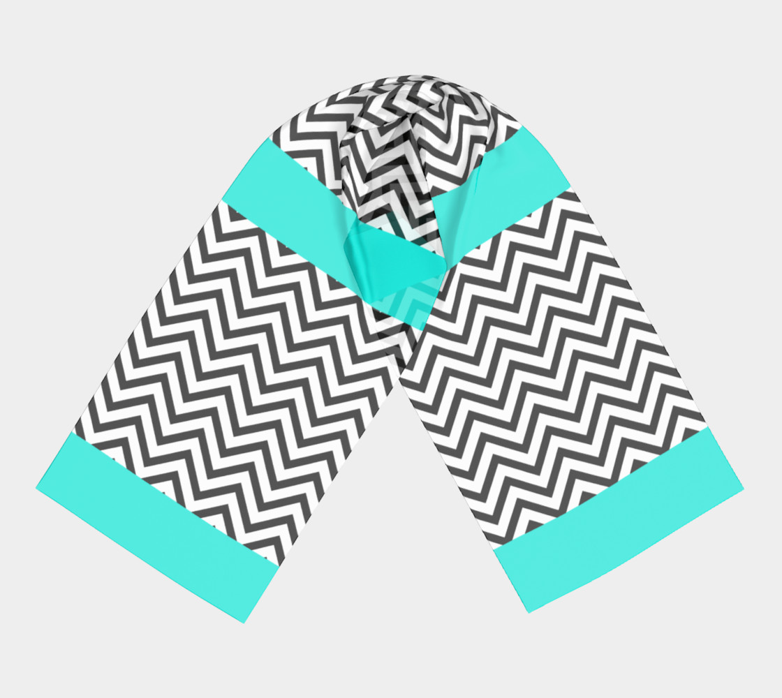 Chevrons Aqua, Black and White preview #3