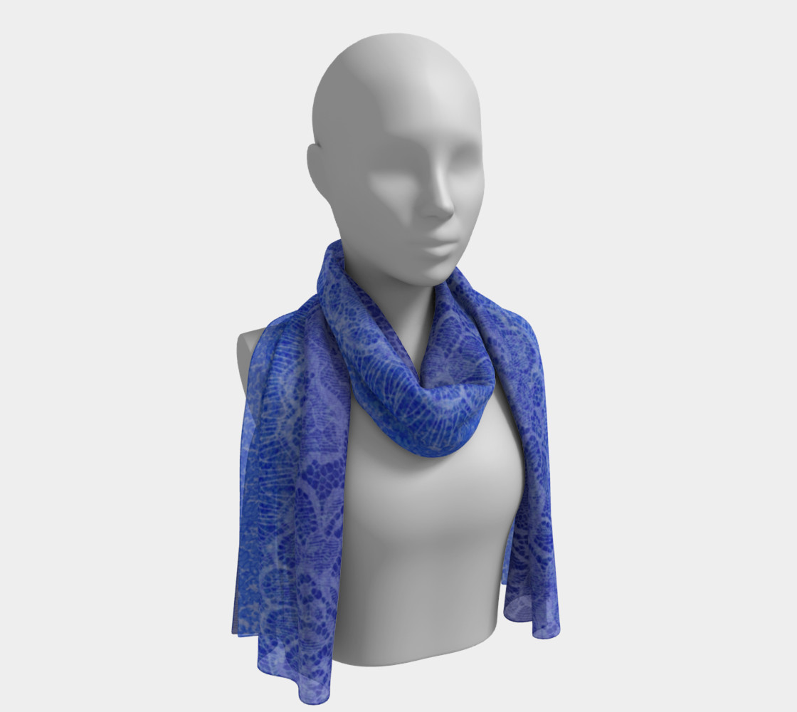 Blue Lace Ombre Watercolor Scarf Long preview #1