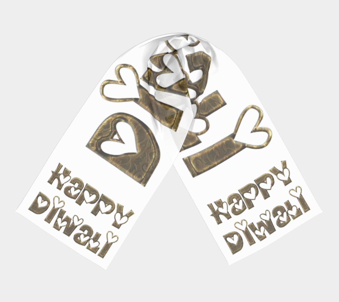 Festival of Lights Happy Diwali Greeting Typography Long Scarf preview #3