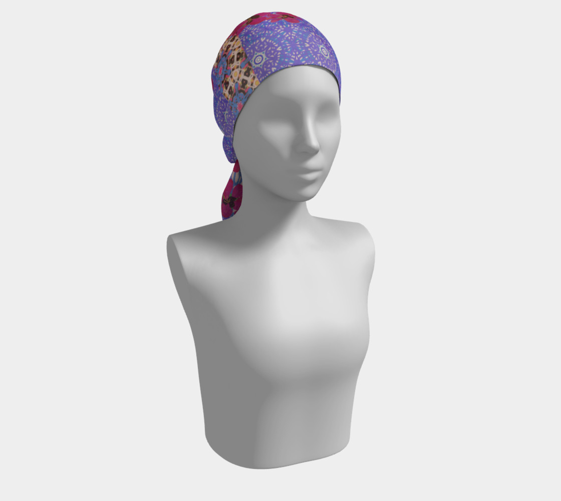 Aperçu de Blue Floral Scarf by KCS #2