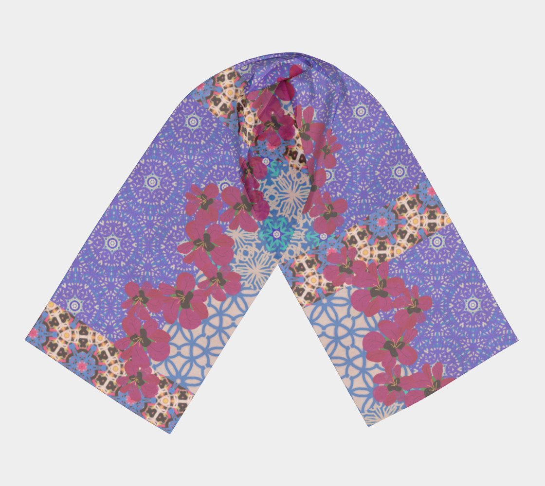 Aperçu de Blue Floral Scarf by KCS #3