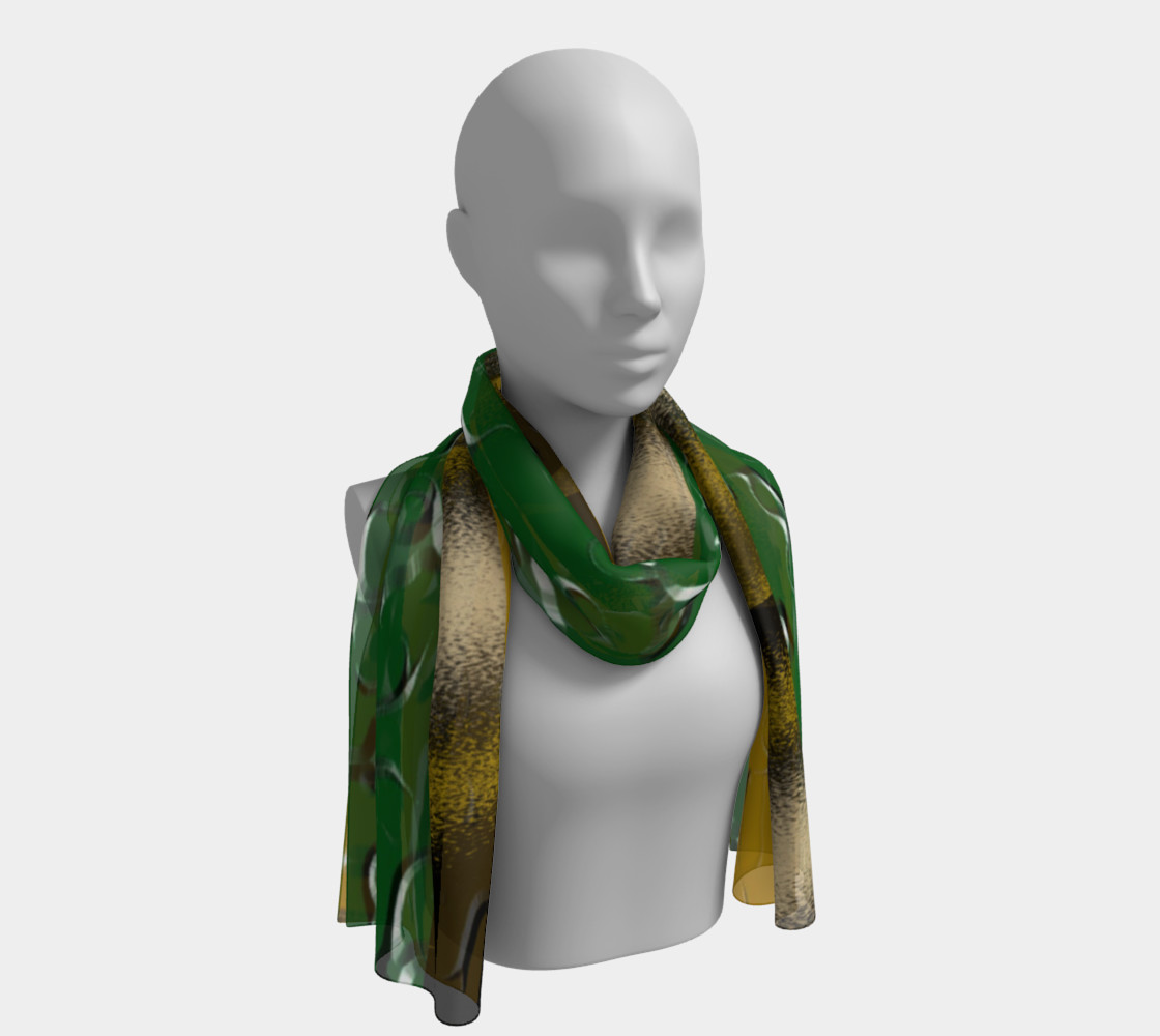 Orange and Green Melting Pot Long Scarf preview #1