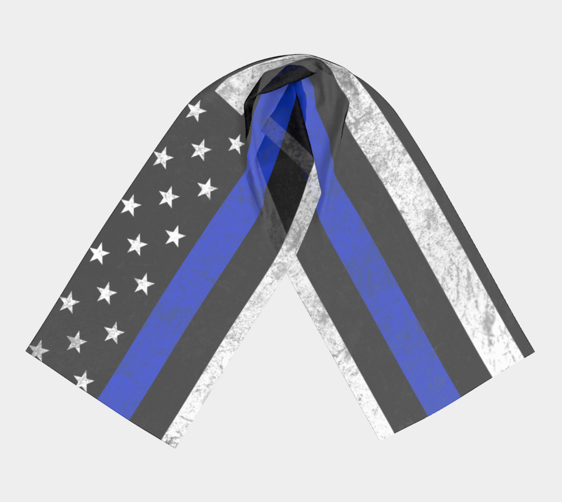 Thin Blue Line Flag Long Scarf preview #3