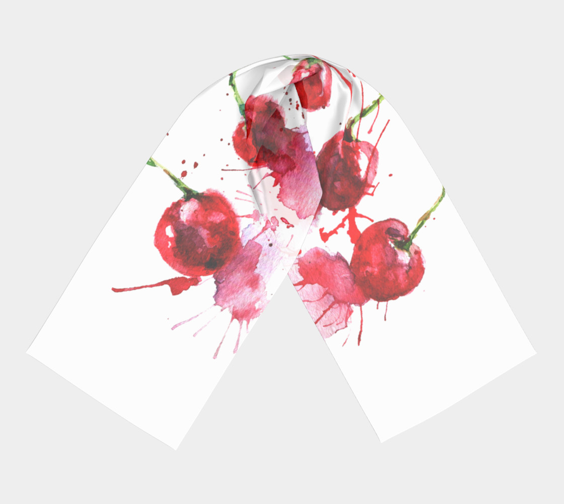 Bright cherry.  Hand drawn watercolor illustration.  preview #3