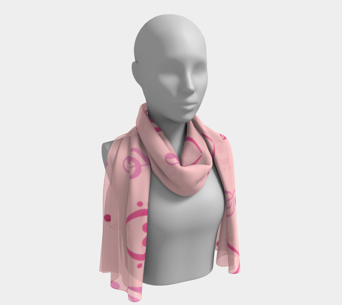 Pink Musical Long Scarf 3D preview