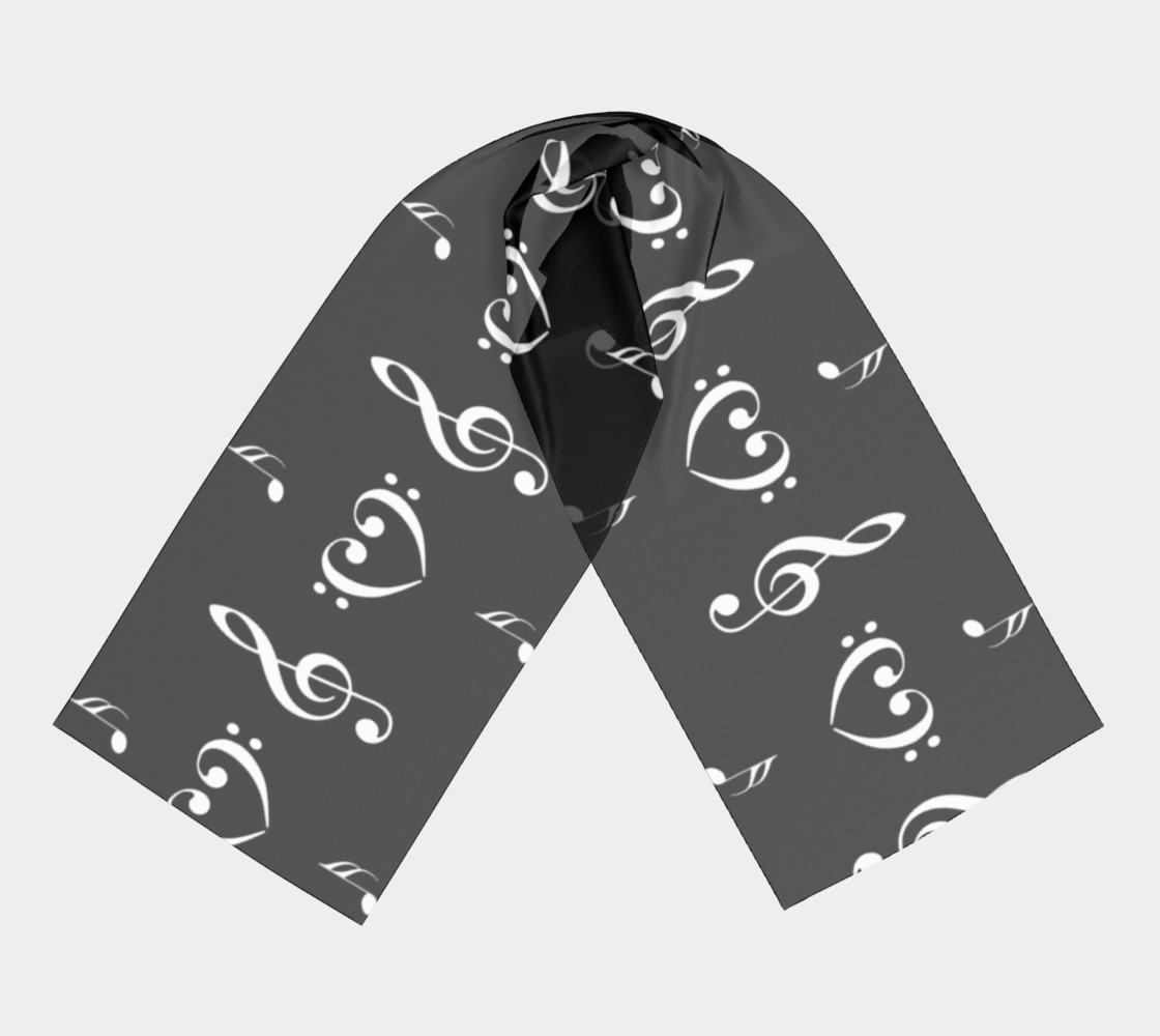 White on Black Musical Long Scarf preview #3