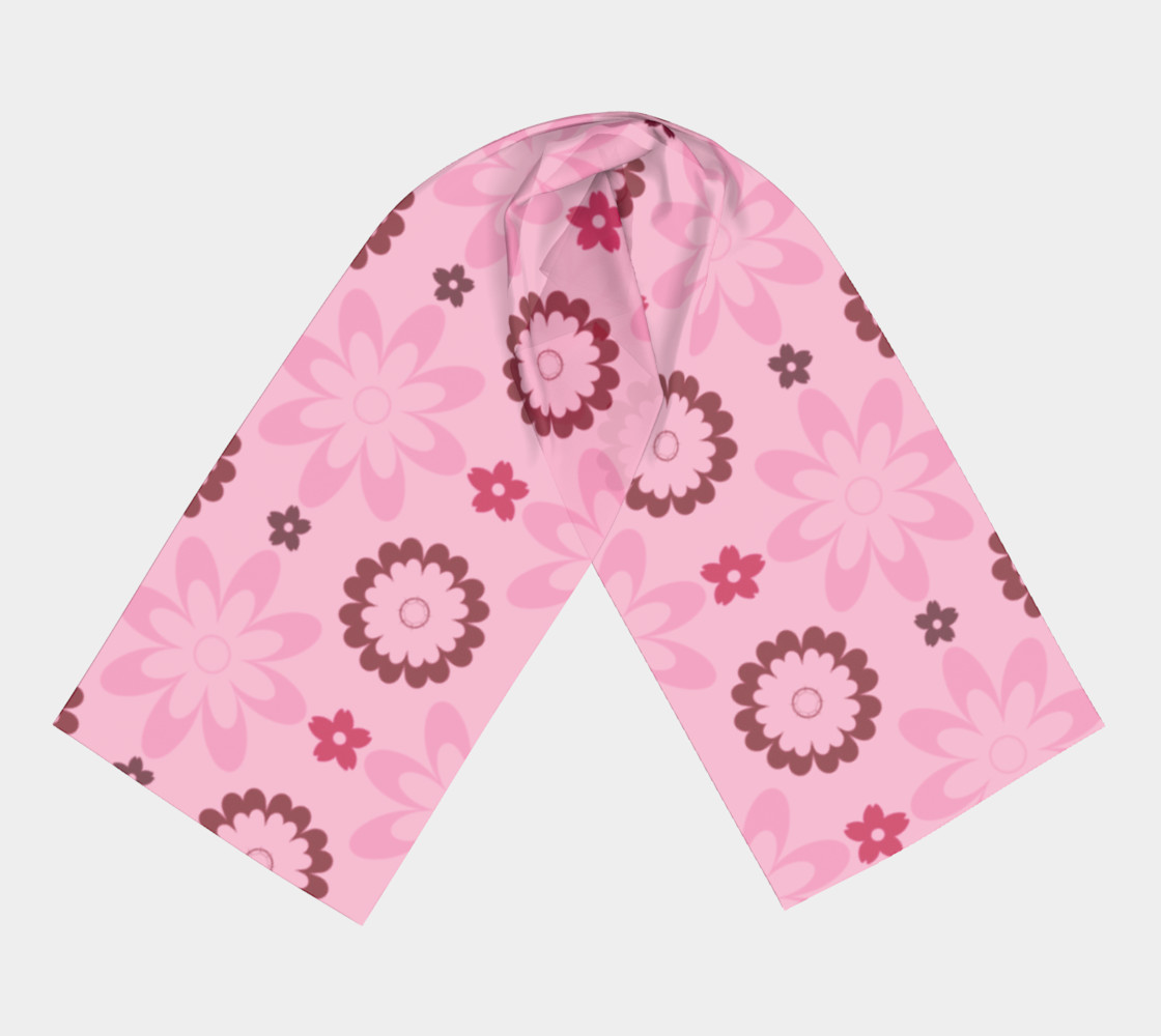 Pink Flower Delight Long Scarf preview #3