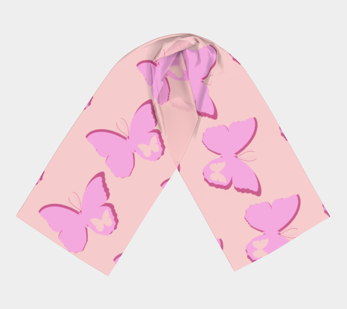 Butterflies in Pink Long Scarf thumbnail #4