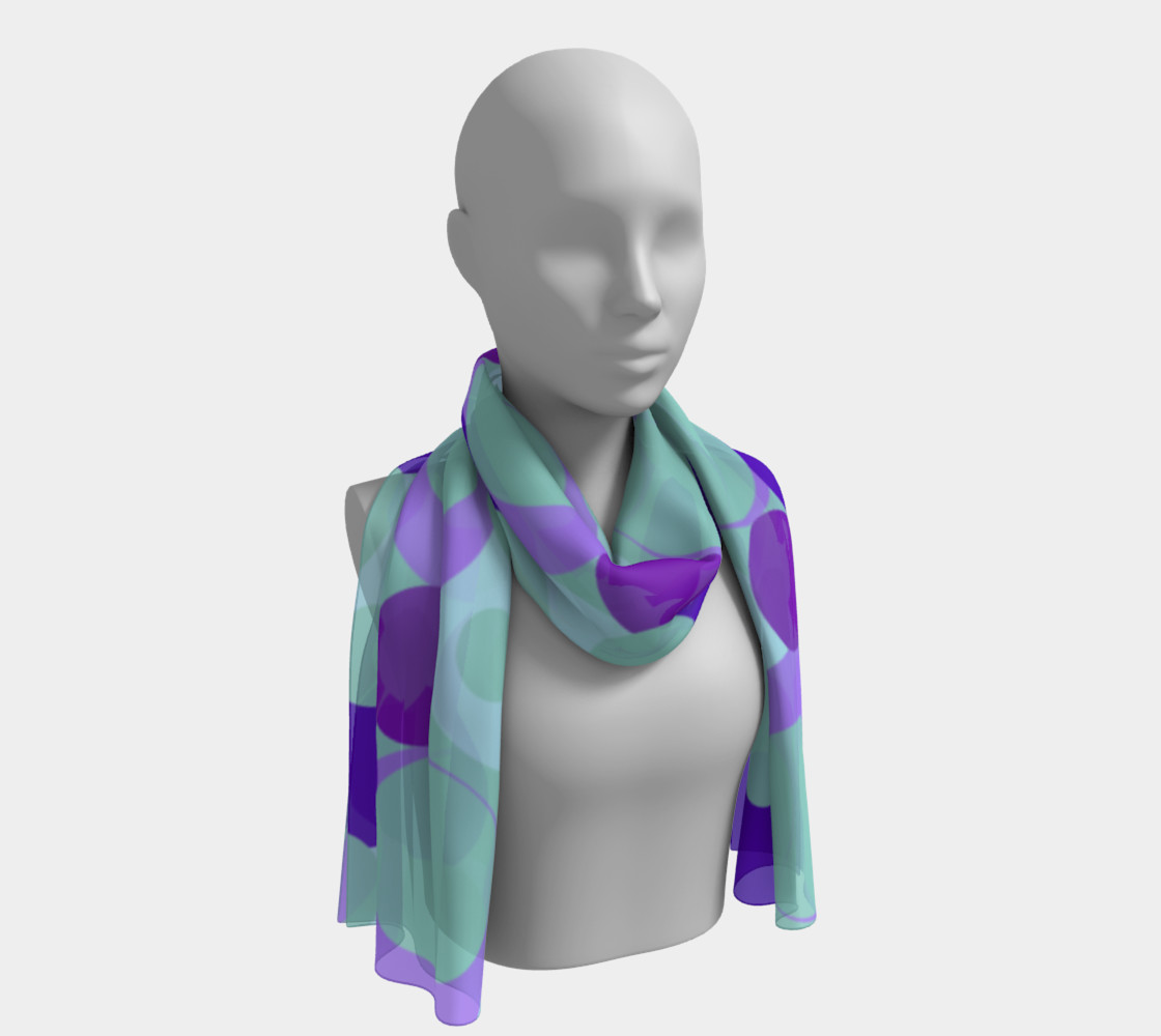 Teal and Purple Bubble Pop Long Scarf 3D preview