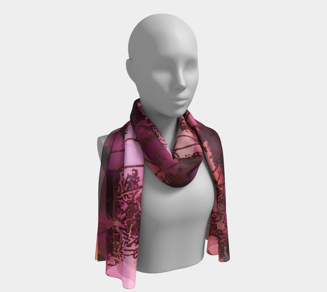 Aperçu de Dusk In Pink and Orange Scarf #1