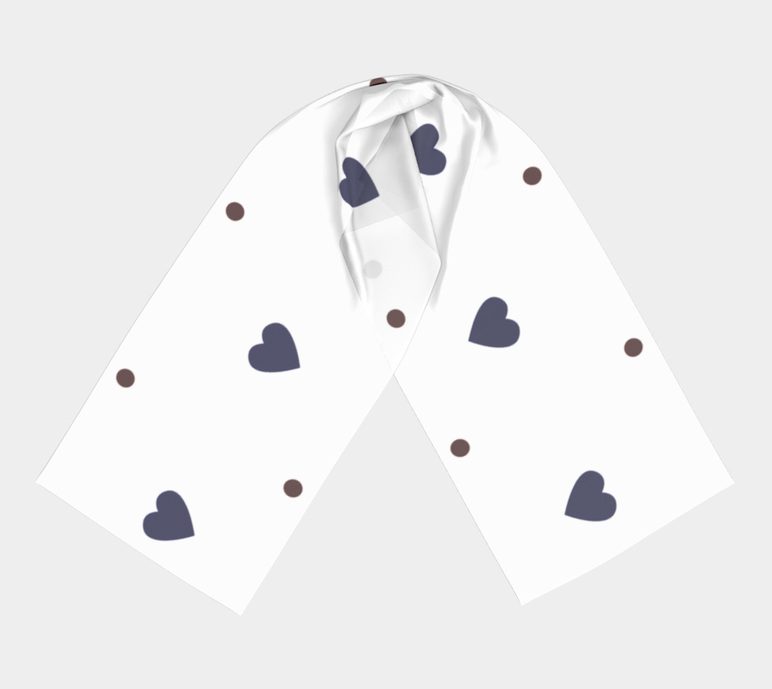 Blue Hearts with Red Polka Dots Long Scarf preview #3