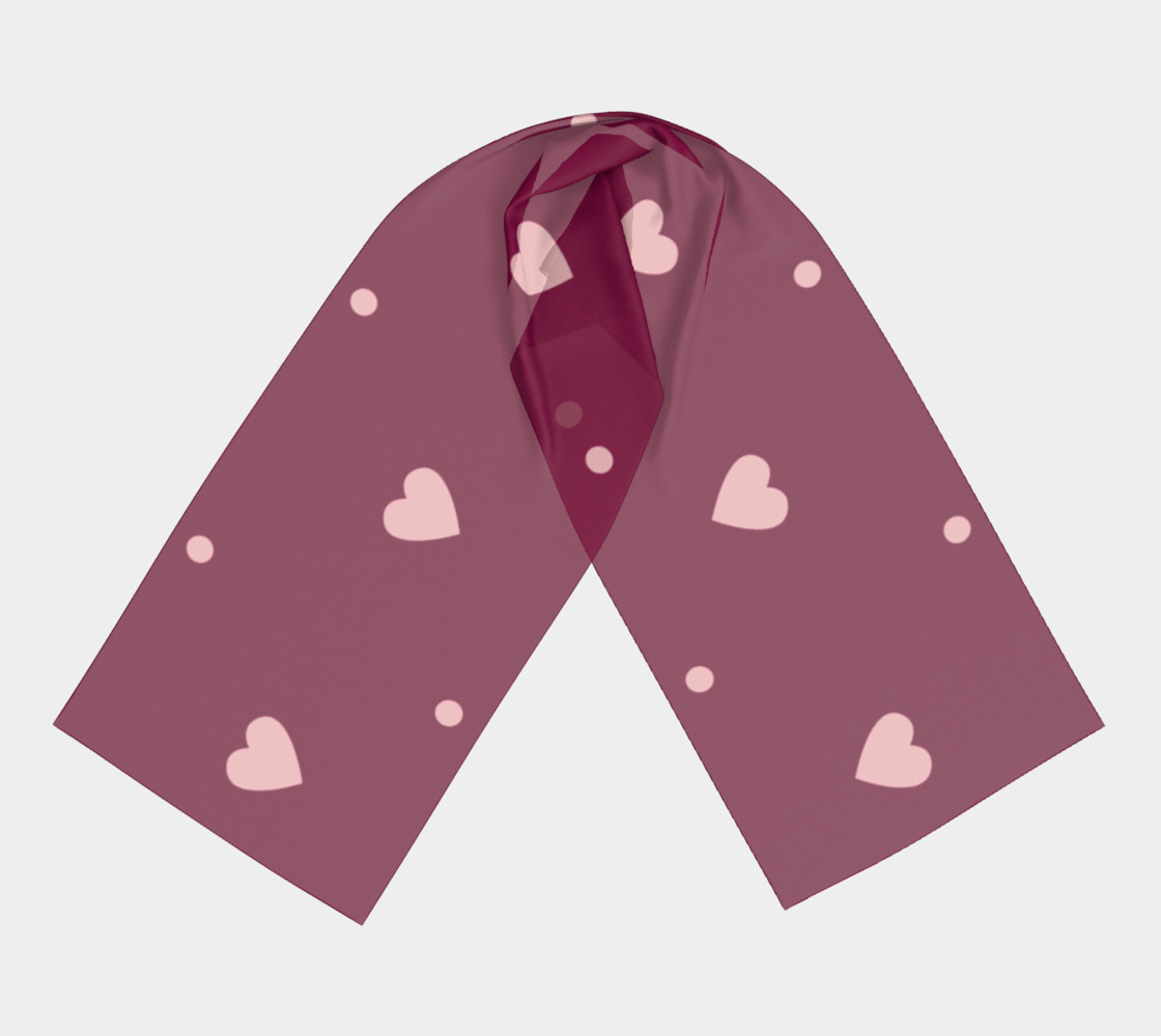 Light Pink Hearts and Polka Dots Long Scarf preview #3