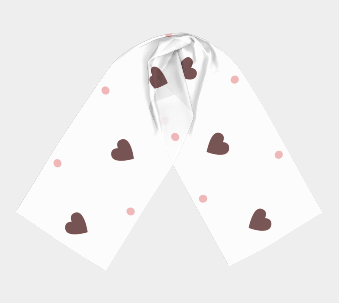 Red Hearts and Pink Polka Dots Long Scarf preview #3