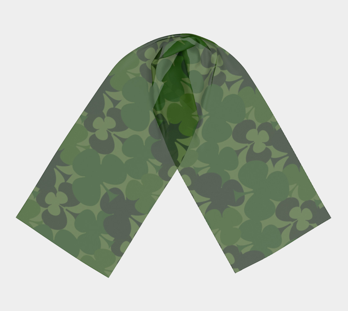 Green Shamrocks Long Scarf preview #3