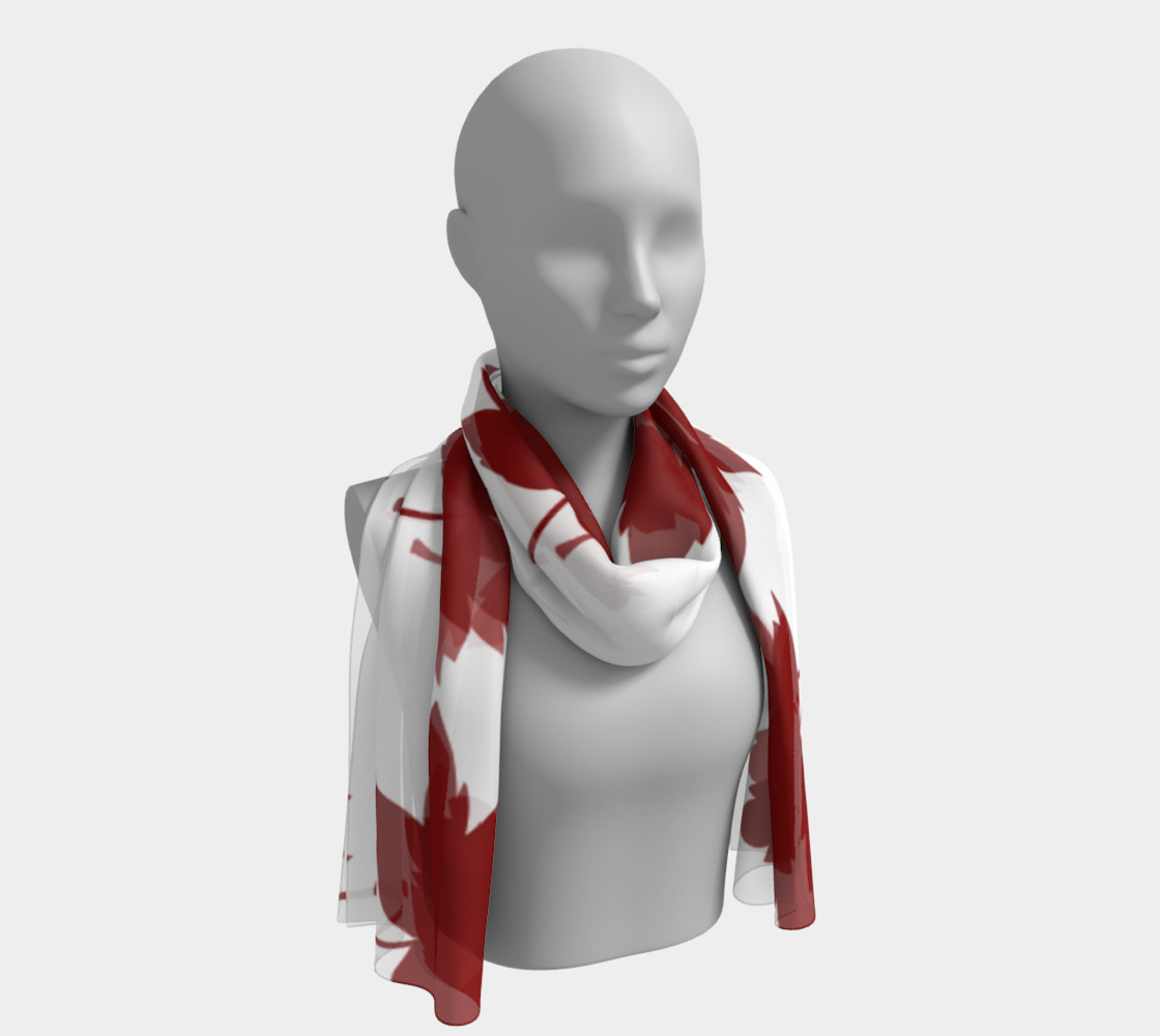 Red Maple Leaves Long Scarf preview #1