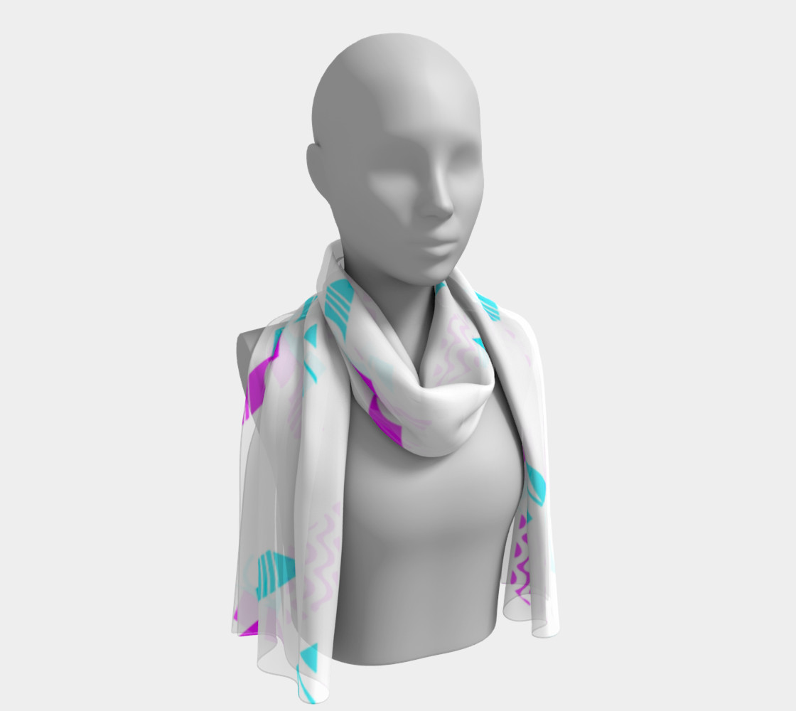 Bright Retro Funk Long Scarf 3D preview
