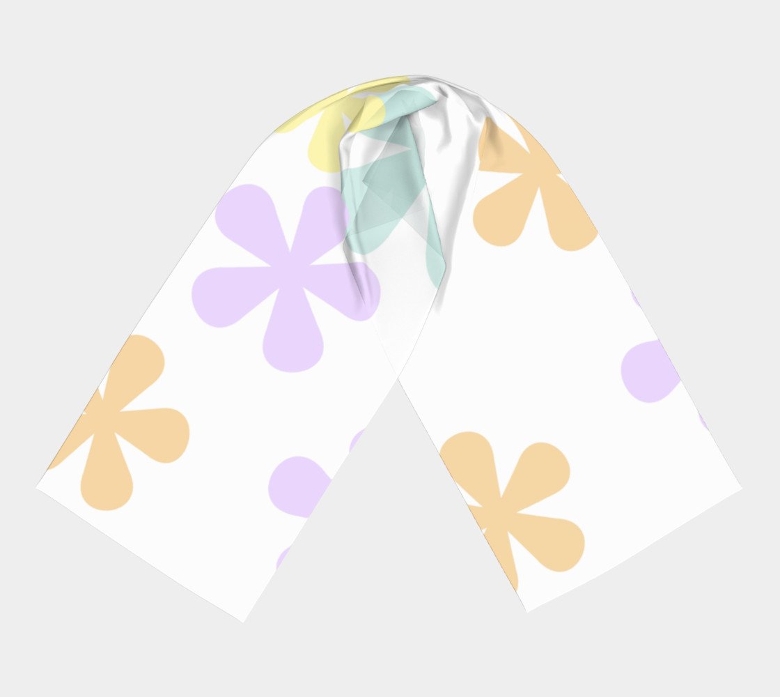 Pastel Retro Flowers Long Scarf preview #3