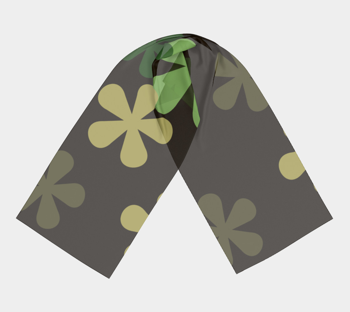 Camouflage Retro Flowers Long Scarf preview #3