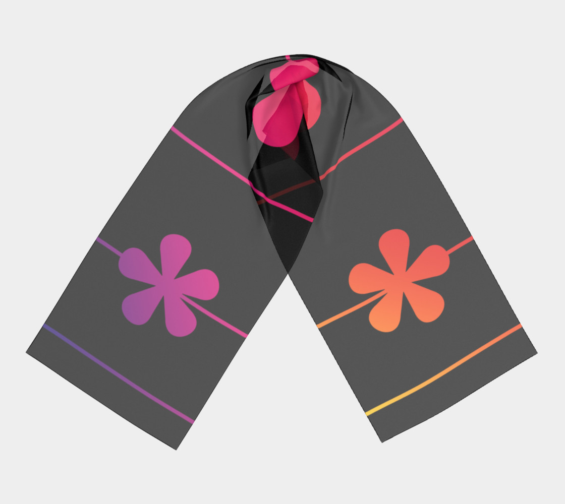 Rainbow Flowers and Stripes Long Scarf preview #3