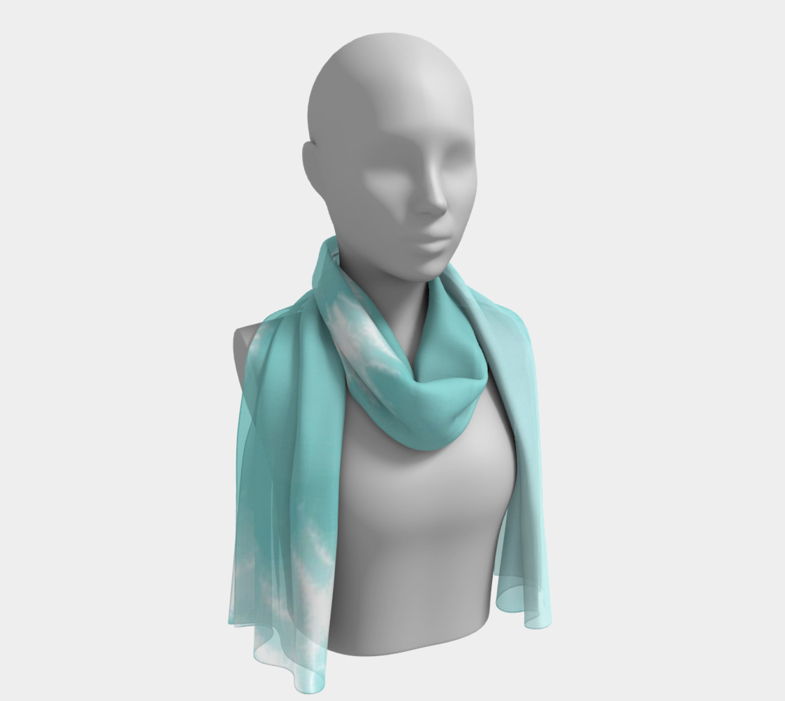 Teal Peace Dove Long Scarf 3D preview