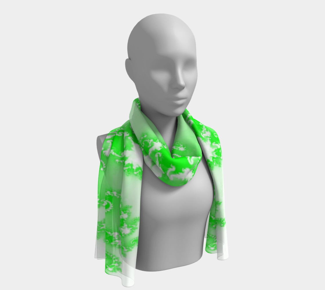 Lime Flame Burst Long Scarf 3D preview