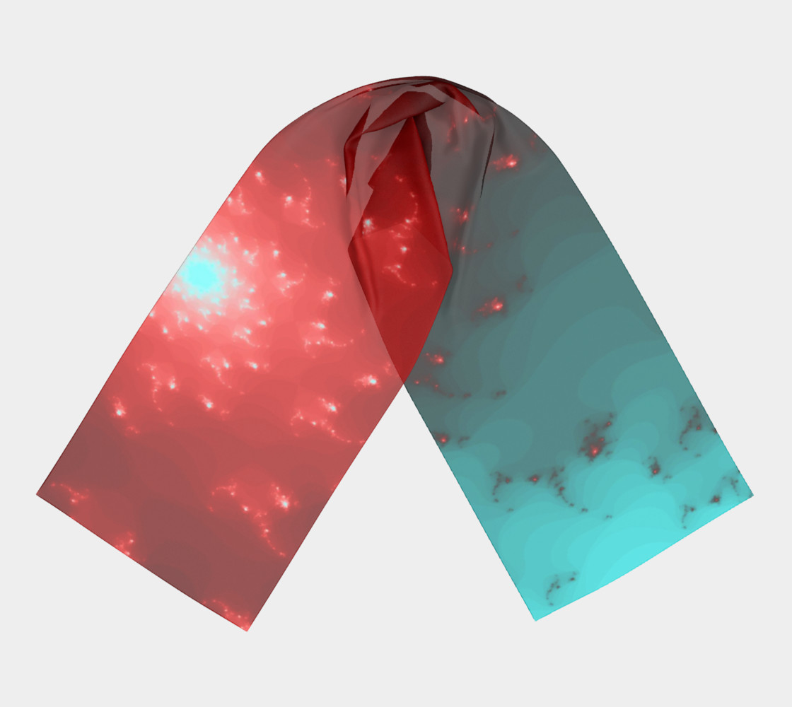 Teal and Red Burst of Light Long Scarf preview #3