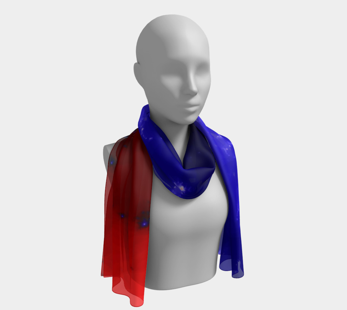 Blue and Red Burst of Light Long Scarf thumbnail #2